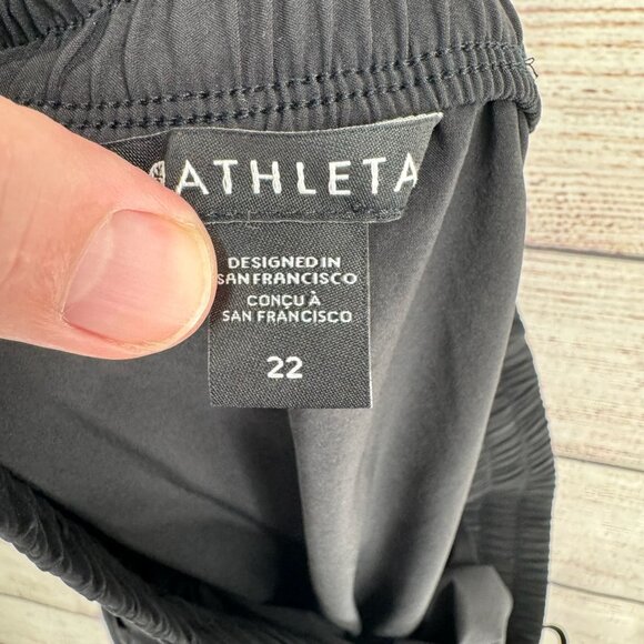 Athleta Arrival Drawstring Midi‎ Skirt Women's 22 Black Travel Stretch - Picture 8 of 12